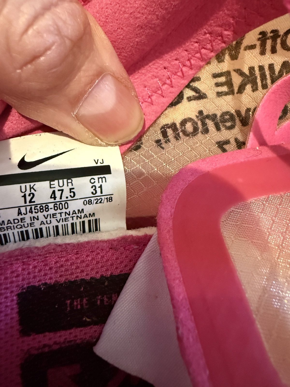 Nike × Off-White Men’s Nike Zoom Fly Tulip Pink Sz 13 Off-White Size US 13 / EU 46 - 5 Thumbnail