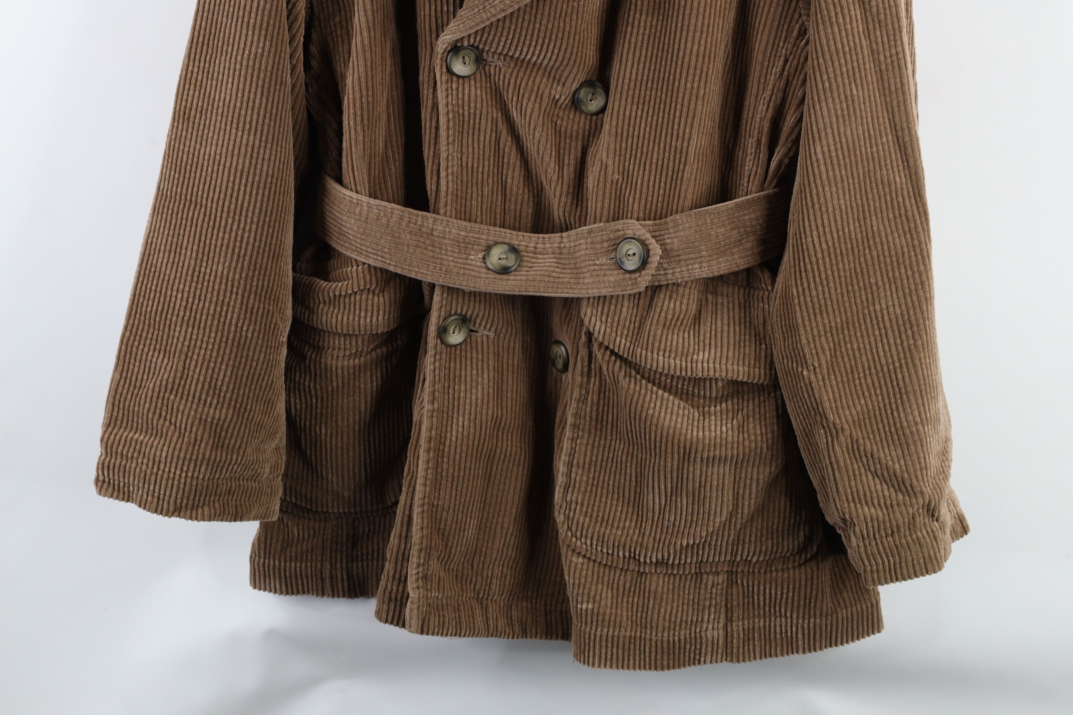 Esprit × Vintage Vintage 90s Esprit Breasted Belted Corduroy Jacket Brown Size S / US 4 / IT 40 - 3 Thumbnail