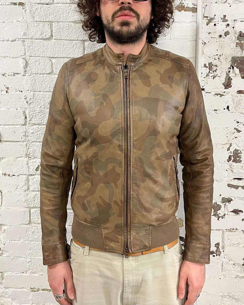 Daniele Alessandrini Daniele Alessandrini Brown Camo Leather Jacket Size US S / EU 44-46 / 1 - 2 Thumbnail