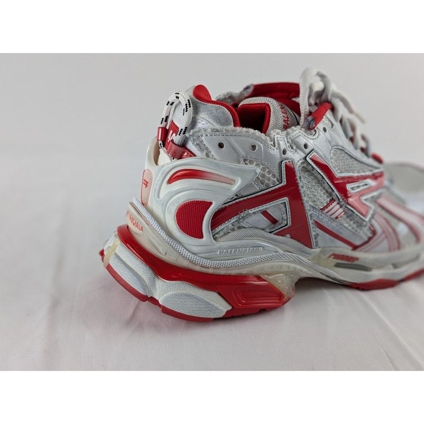 Balenciaga o1rshd1 Bicolor Mesh Runner in White/Red Size US 11 / EU 44 - 6 Thumbnail