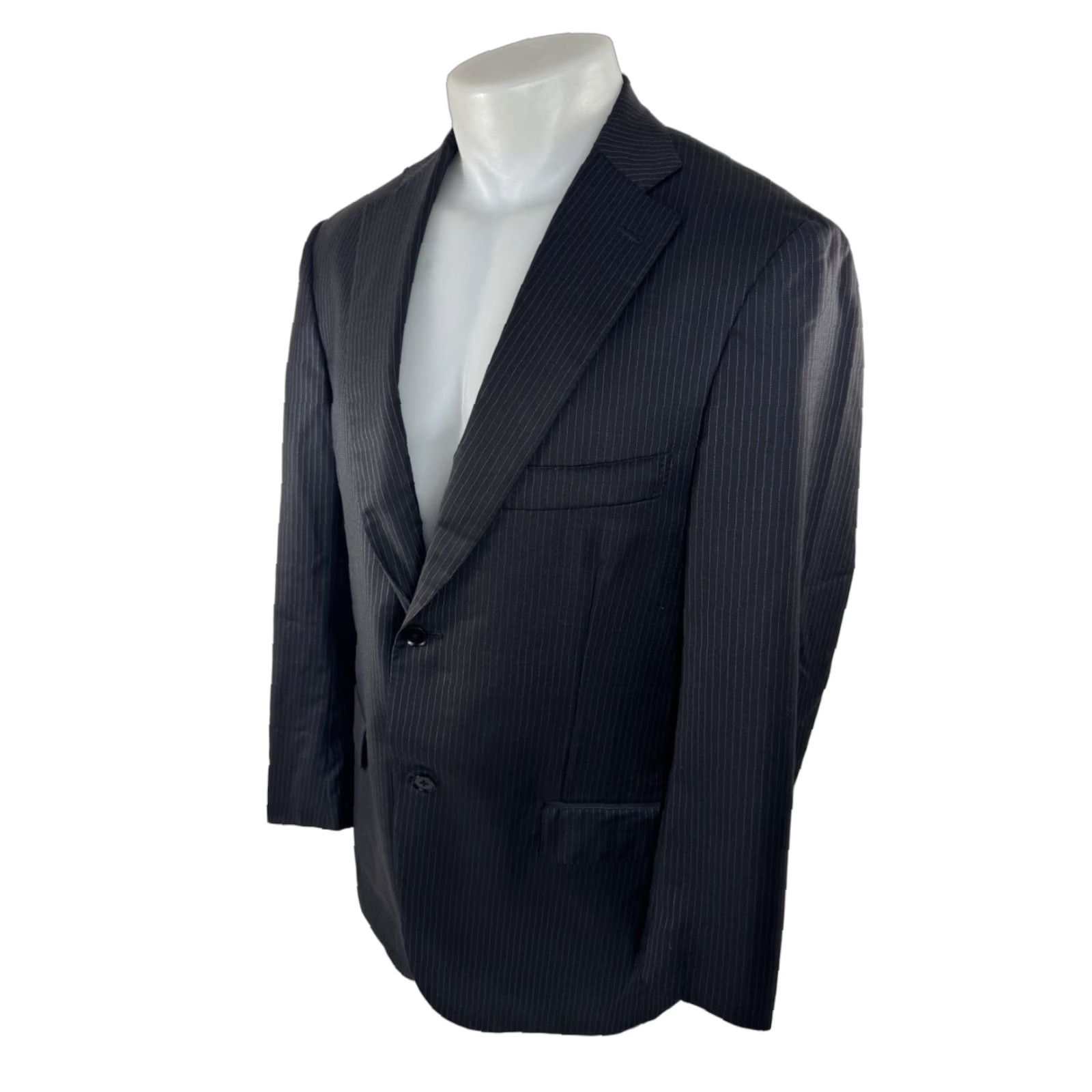 Vintage ISIAH Pinstripe WOOL 40 Blazer Jacket Men Blazer Black / Blue 40 Wool Pinstripe N Size 40R - 1 Thumbnail