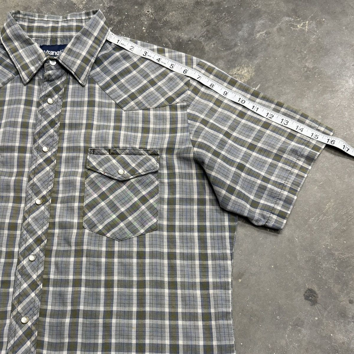 Wrangler Vintage Wrangler Brushpopper Pearl Snap Plaid Shirt Size US L / EU 52-54 / 3 - 7 Thumbnail