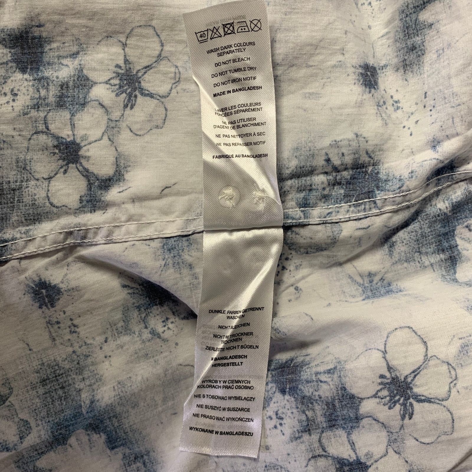 Ted Baker TED BAKER L Blue White Floral Cotton Button Up Long Sleeve Size US L / EU 52-54 / 3 - 6 Thumbnail