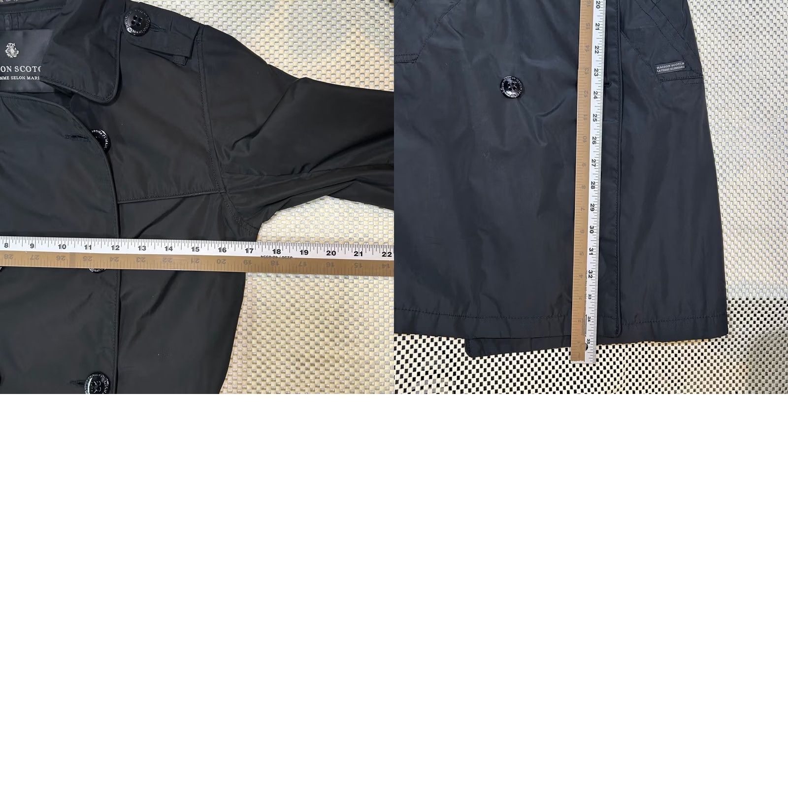 Maison Scotch Maison Scotch Trench Coat Lightweight Double Breasted Black Rain Jacket Petite Small Womens Size XXS / US 00 / IT 34 - 9 Thumbnail