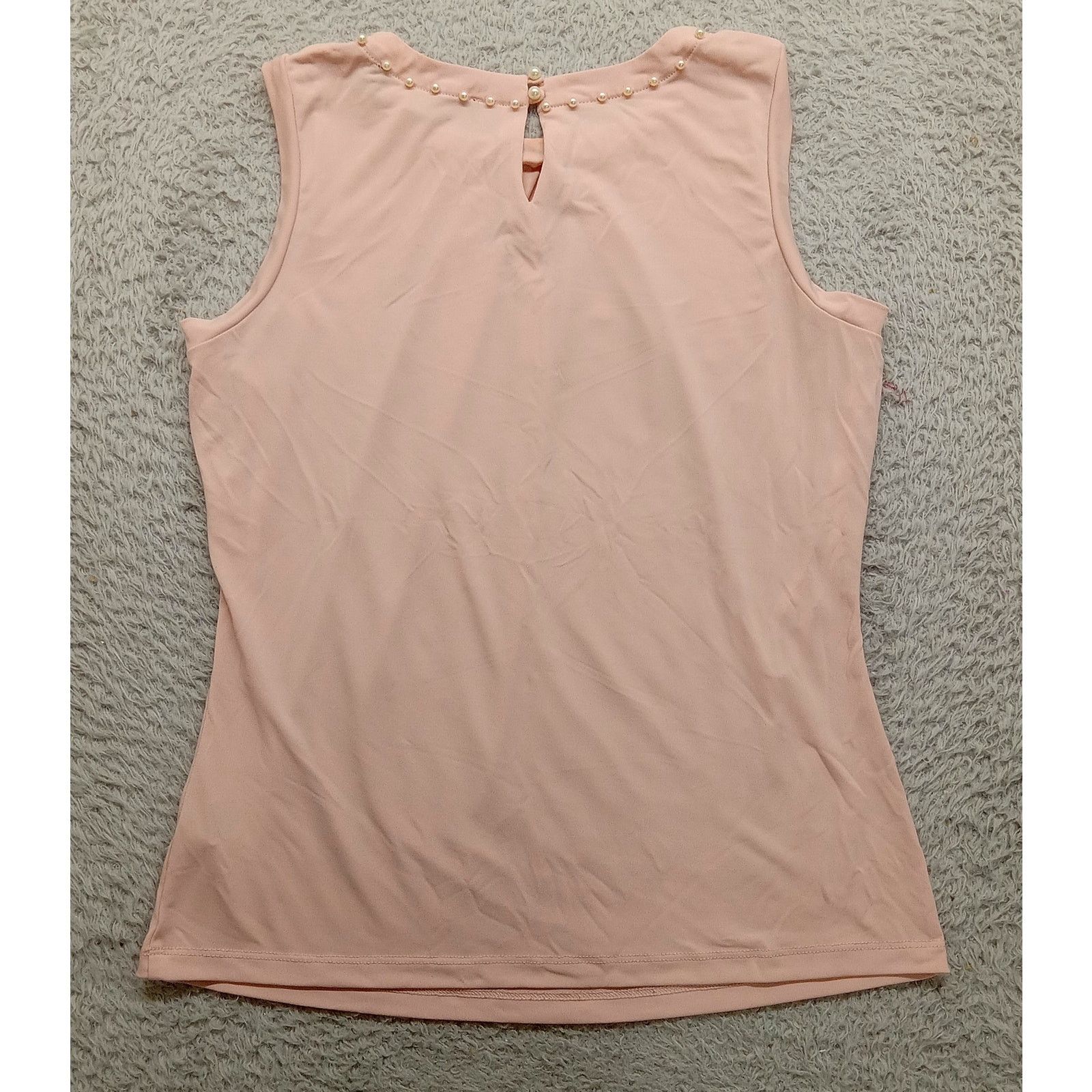 Karl Lagerfeld Karl Lagerfeld Paris Blouse S Womens Sleeveless Pearls Peach Size S / US 4 / IT 40 - 3 Thumbnail