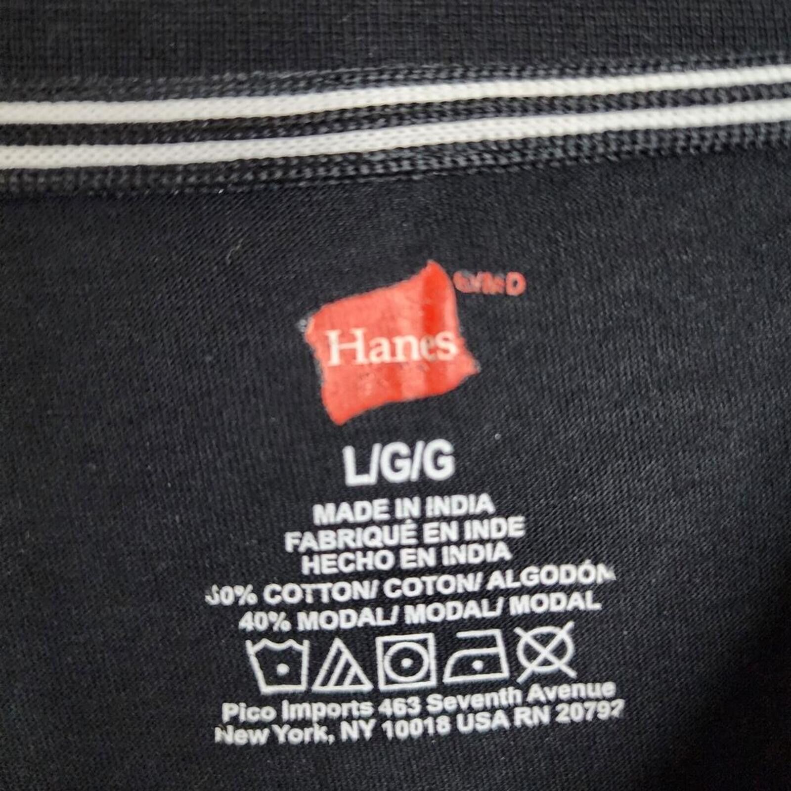 Hanes Large Black Long Sleeve Shirt Size US L / EU 52-54 / 3 - 2 Thumbnail