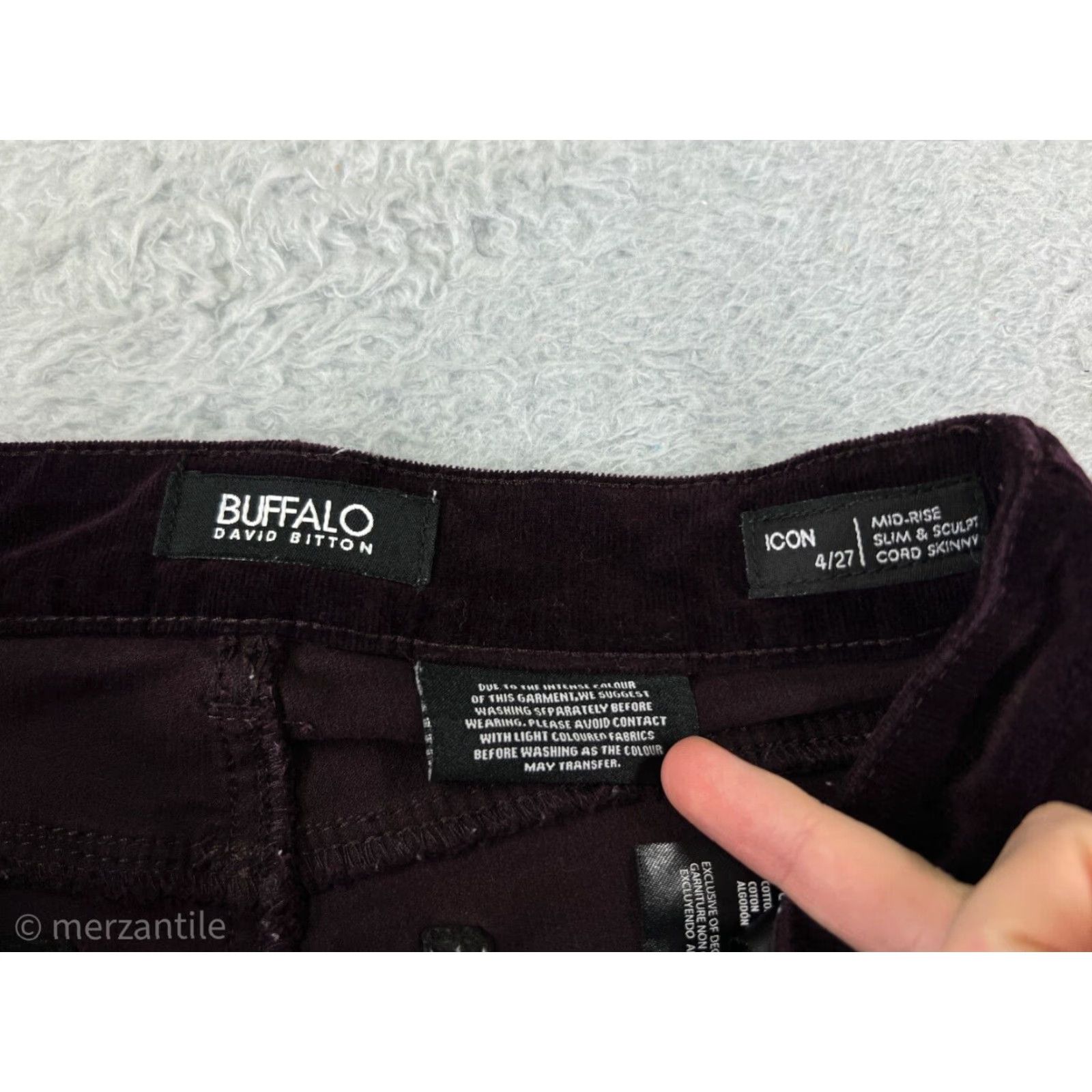 Buffalo David Bitton Buffalo Jeans Womens Pants 4 Red Corduroy Skinny Leg Mid Rise Cotton Button Style Size 27" / US 4 / IT 40 - 4 Thumbnail