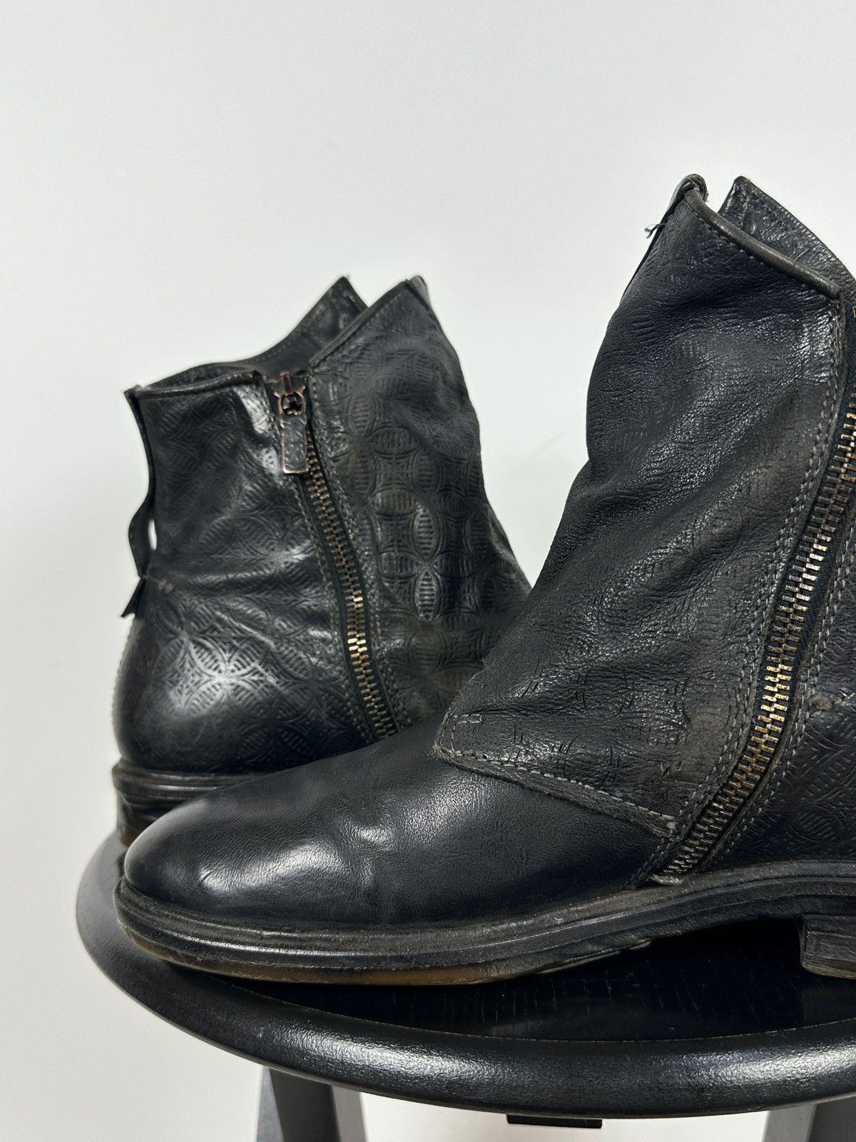 A.S.98 A.S.98. Airstep Black Leather Biker Gothic Ankle Boots Size US 9 / IT 39 - 19 Thumbnail