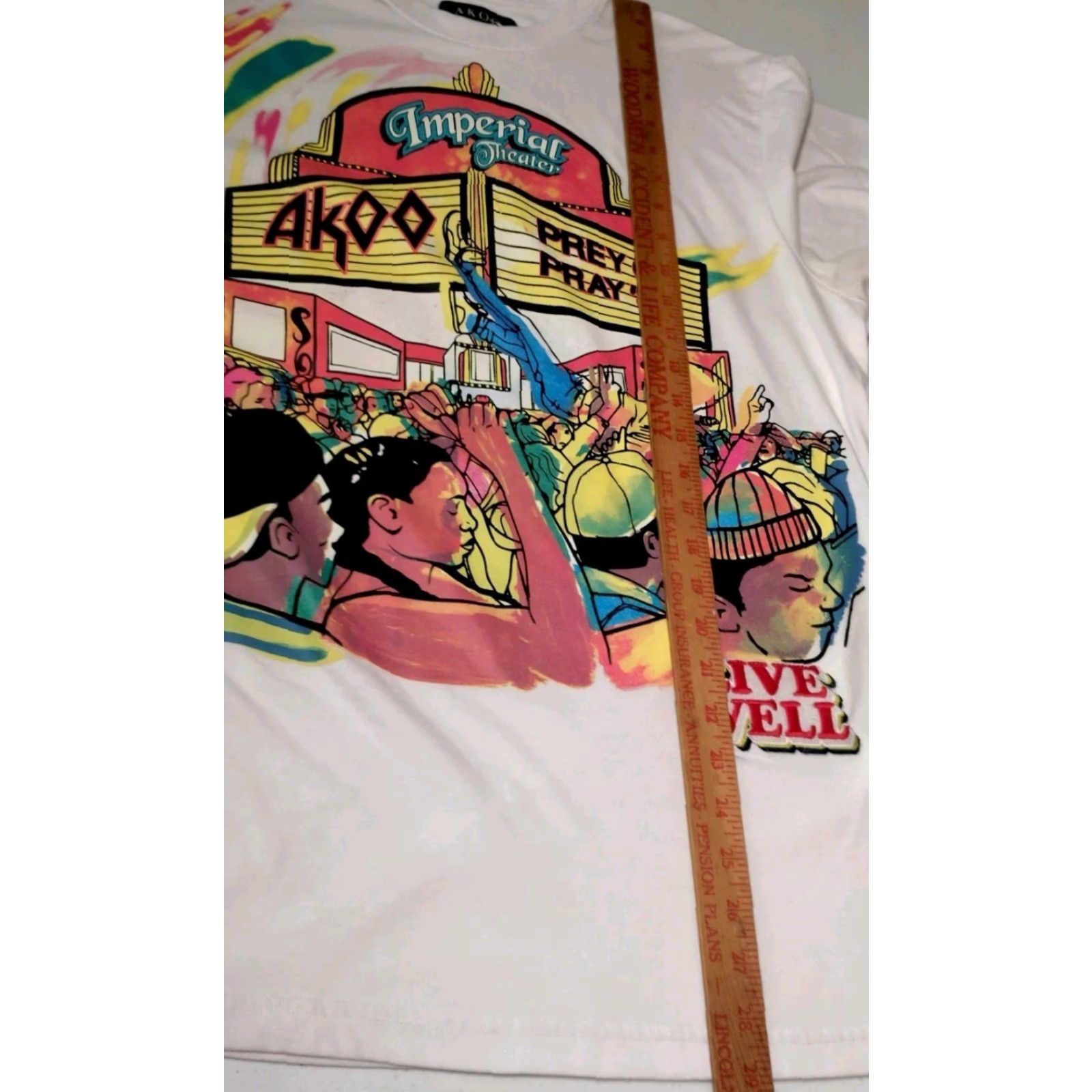 Imperial AKOO Shirt M White Crew Neck Short Sleeve Cotton Blend Graphic T' Hip Hop Imperial Theater Live Well Streetwear 80 Read Size US M / EU 48-50 / 2 - 7 Thumbnail