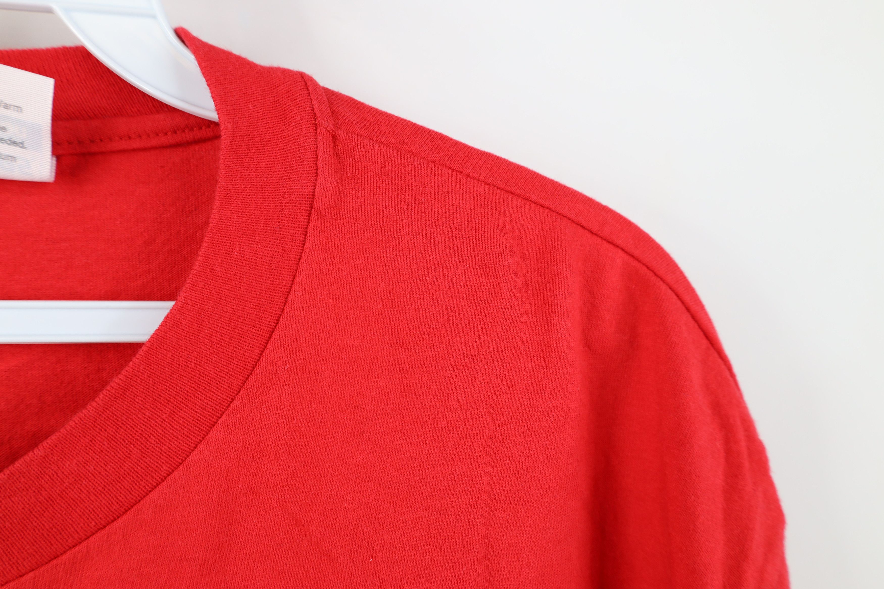 Hanes Vintage 80s 90s Hanes Cotton Short Sleeve T-Shirt Red USA Size US XL / EU 56 / 4 - 4 Thumbnail