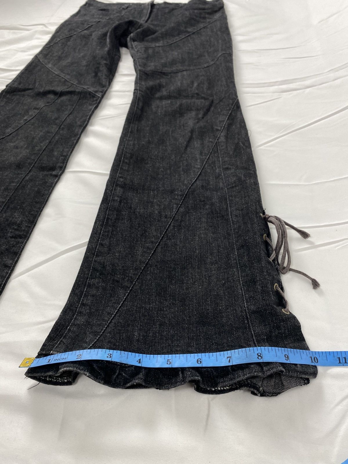 Tornado Mart L’est Rose Flared Lace Up Denim Pants like Tornado Mart Size US 28 / EU 44 - 19 Thumbnail