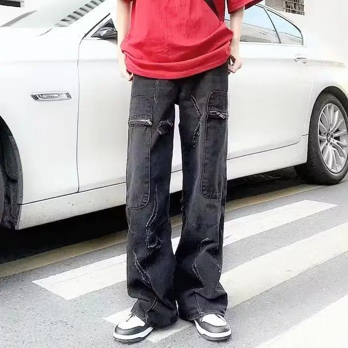 Japanese Brand × Jean Washed Black Baggy Ripped Jeans Pants and Size US 32 / EU 48 - 5 Thumbnail
