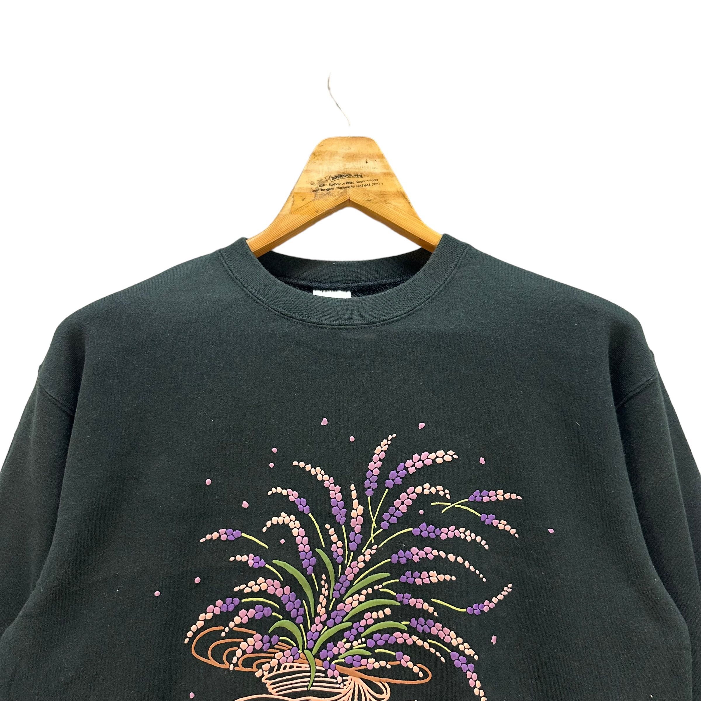 Vintage LAVENDER FLOWERS GRAPHIC SWEATSHIRTS #8801-028 Size US M / EU 48-50 / 2 - 2 Thumbnail