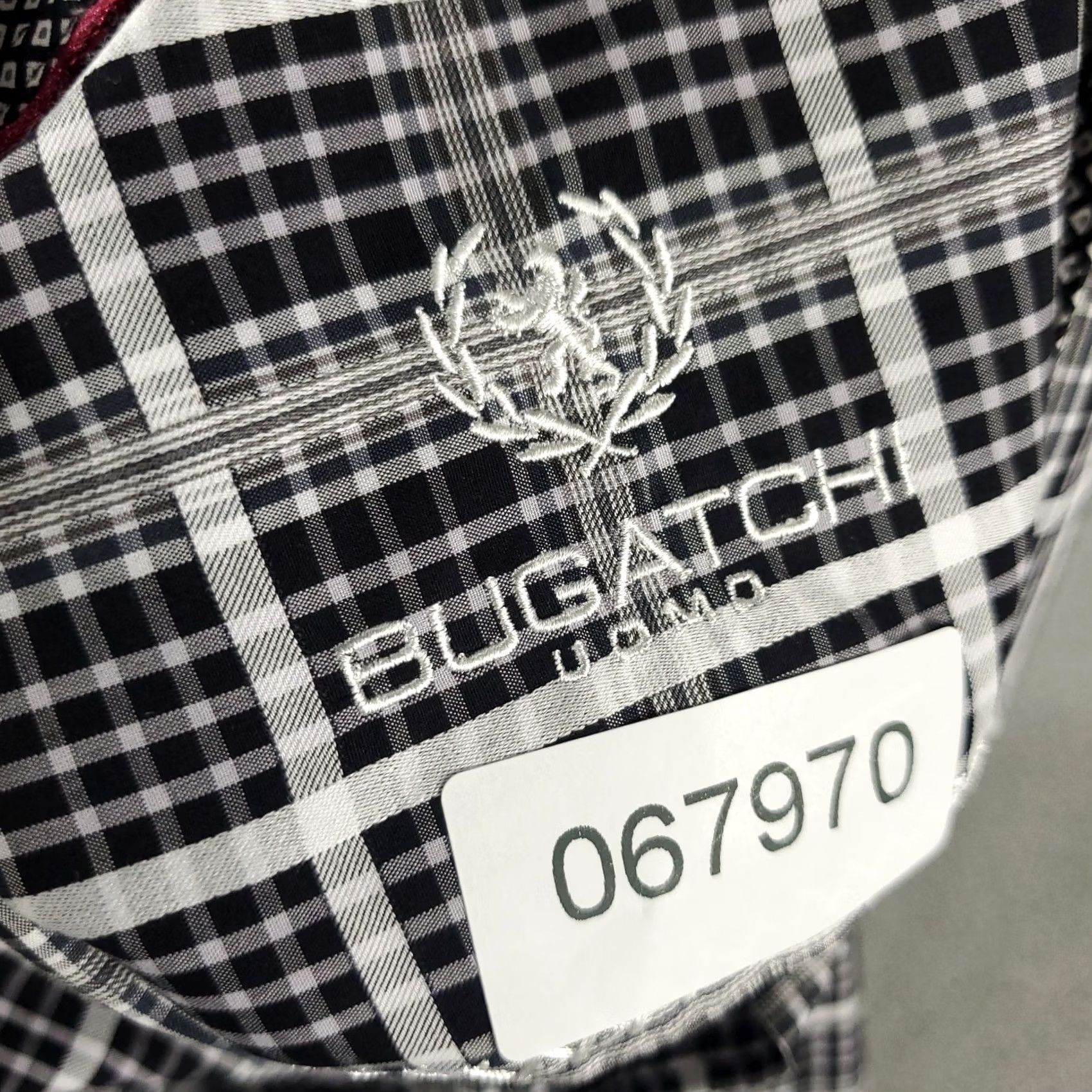 BUGATCHI Bugatchi Mens Shirt XL Gray Plaid Classic Fit Button Up Long Sleeve Size US XL / EU 56 / 4 - 8 Thumbnail