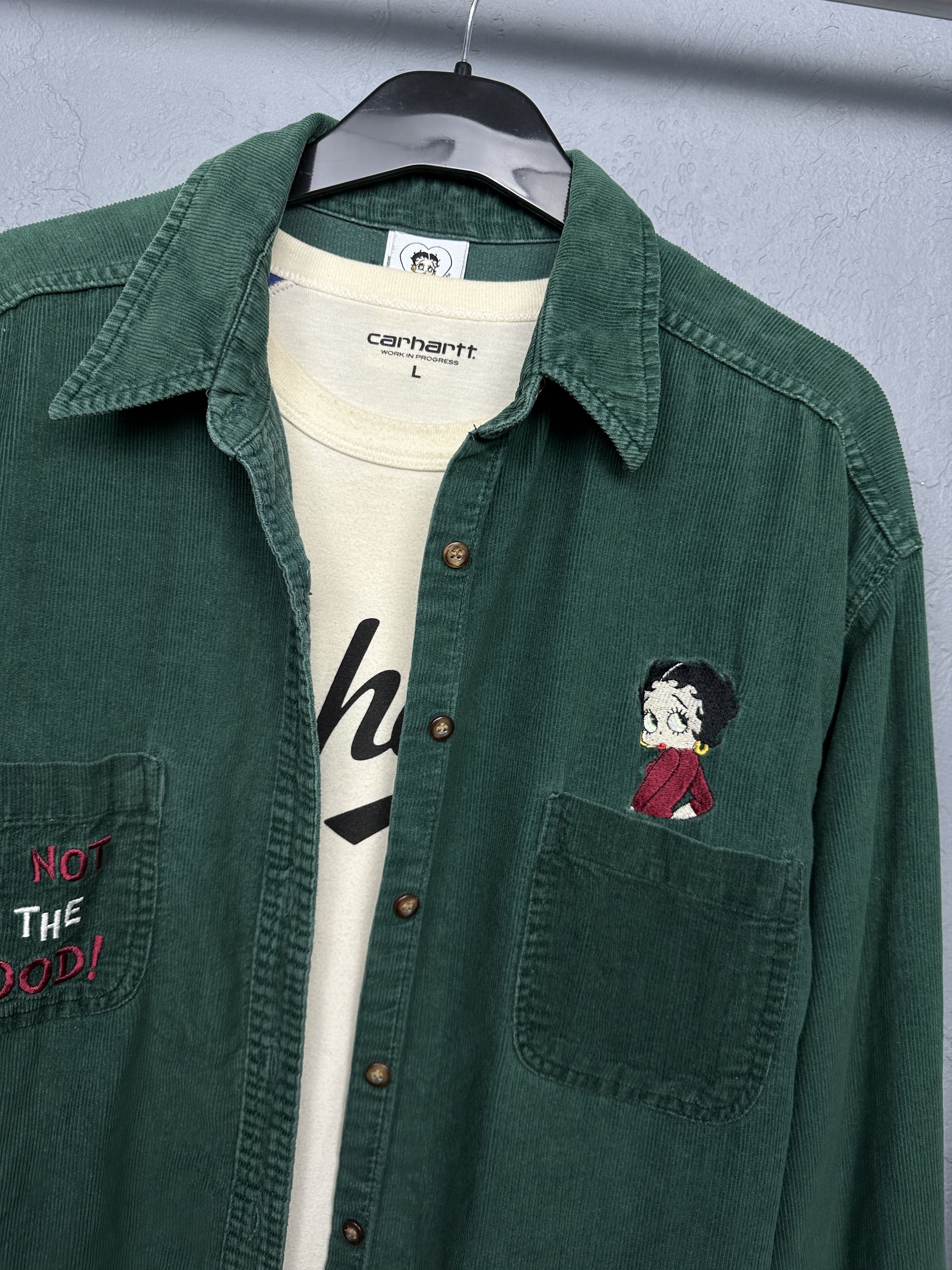 Vintage Betty Boop 2000 Vintage Womens Corduroy Flannel Shirt Size L / US 10 / IT 46 - 2 Thumbnail