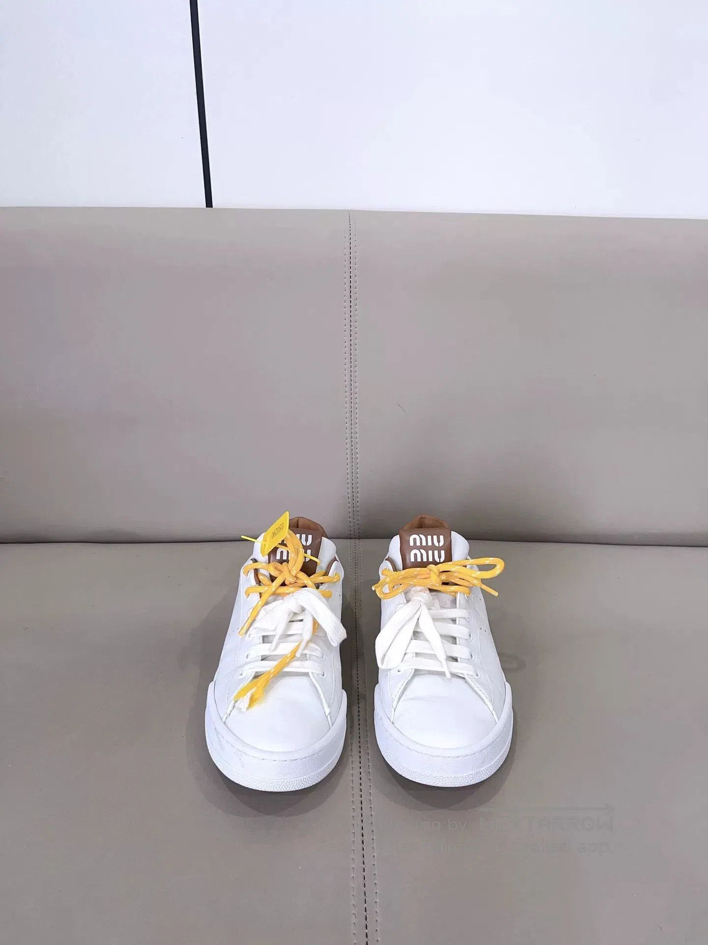 Miu Miu Miu Miu White Brown Sneakers. Size US 9.5 / IT 39.5 - 1 Thumbnail
