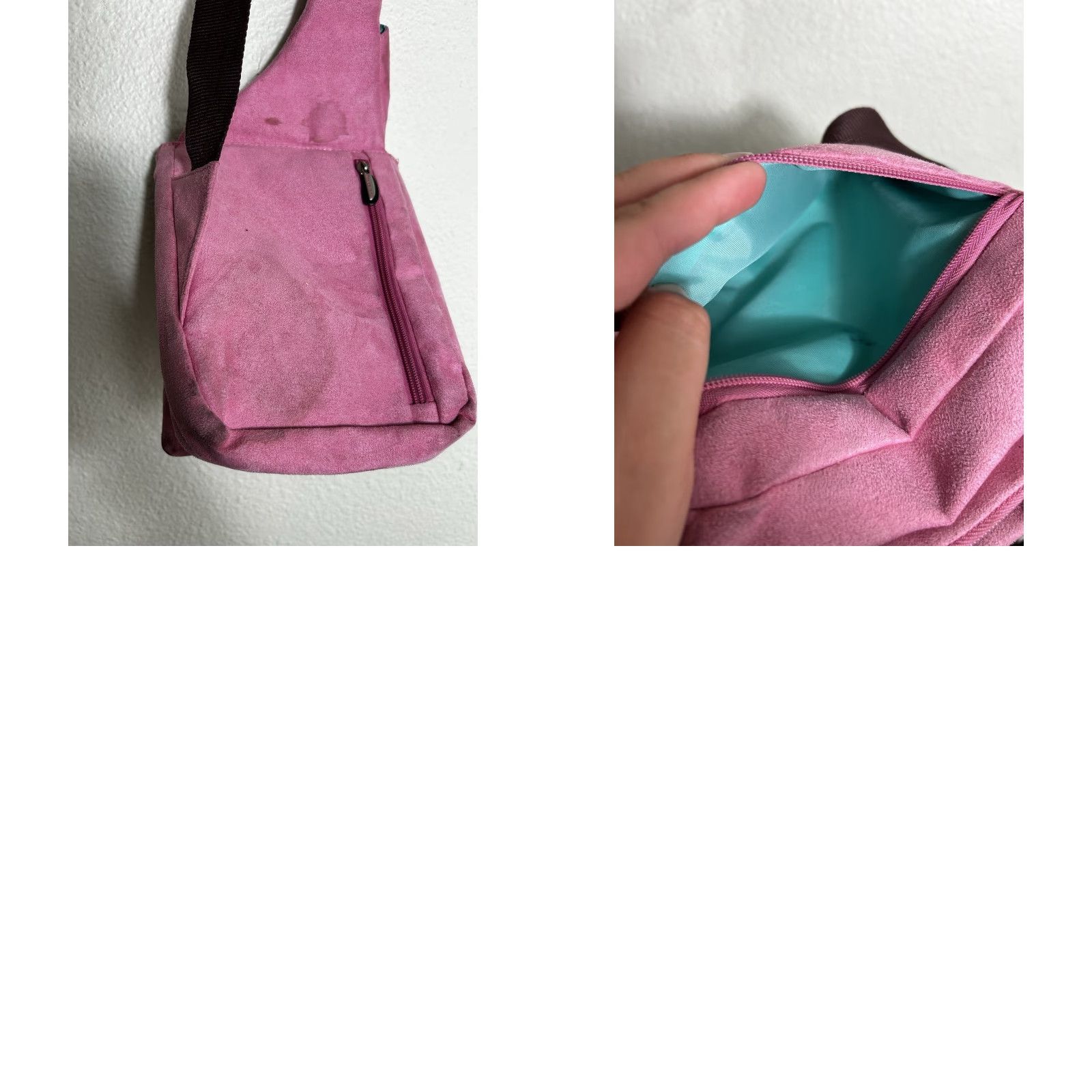 Vintage Travelon Pink Suede Crossbody Purse Bag Organizer Travel Hands Up Womens Small Size ONE SIZE - 10 Thumbnail