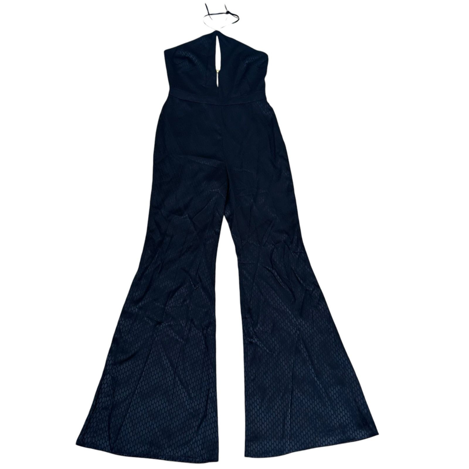 ALEXIS Alexis Black Snakeskin Printed Wide Leg Jumpsuit Sz M Size 30" / US 8 / IT 44 - 1 Thumbnail