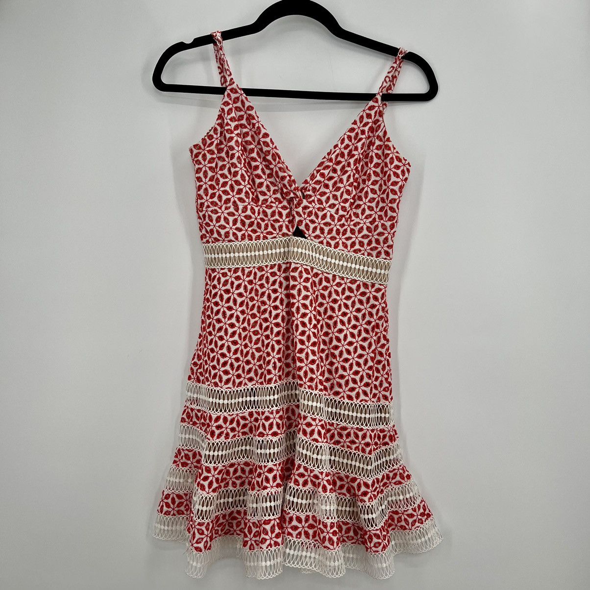 Designer Bardot Shock Camille Mini Dress Floral Lace Embroidered 4 XS Size XS / US 0-2 / IT 36-38 - 9 Thumbnail