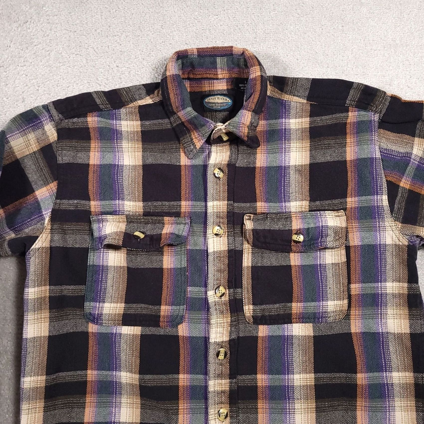 CO Sandy River Jeans Co Heavy Button Up Flannel Shacket Shirt Mens Large Workwear Shirt Size US L / EU 52-54 / 3 - 3 Thumbnail