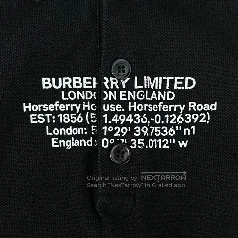 Burberry Burberry Black Embroidered Cotton Polo Shirt. Size US S / EU 44-46 / 1 - 3 Thumbnail