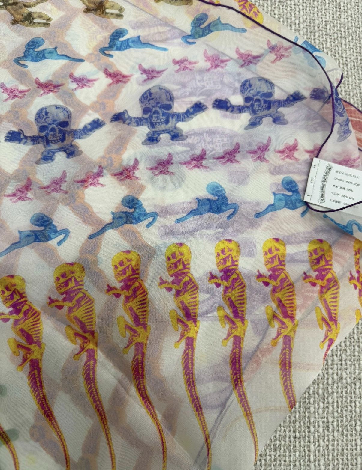 Chrome Hearts Chrome Hearts Colorful Foti Silk Scarf Size ONE SIZE - 3 Thumbnail