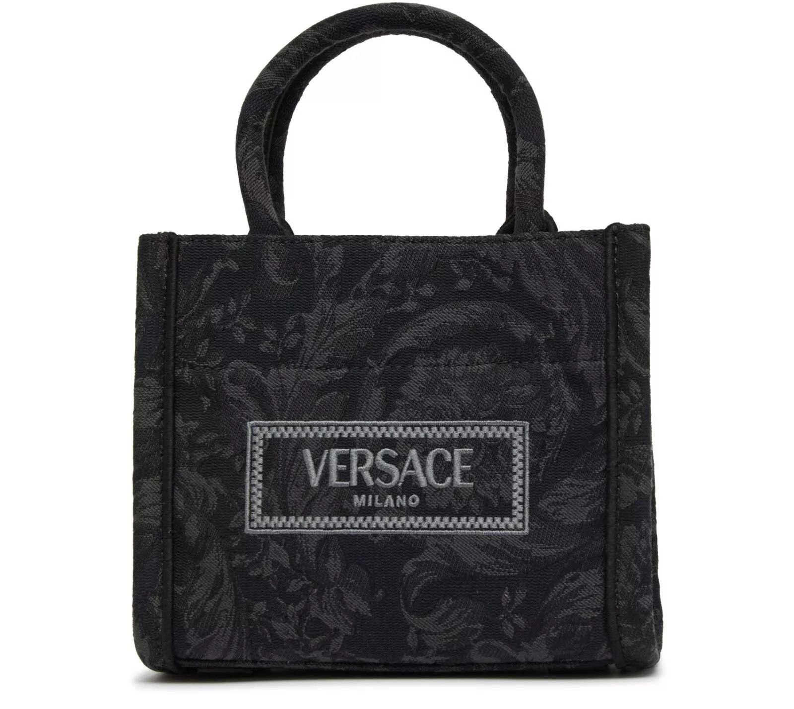 VERSACE Barocco Athena Extra Small Black Tote Bag New