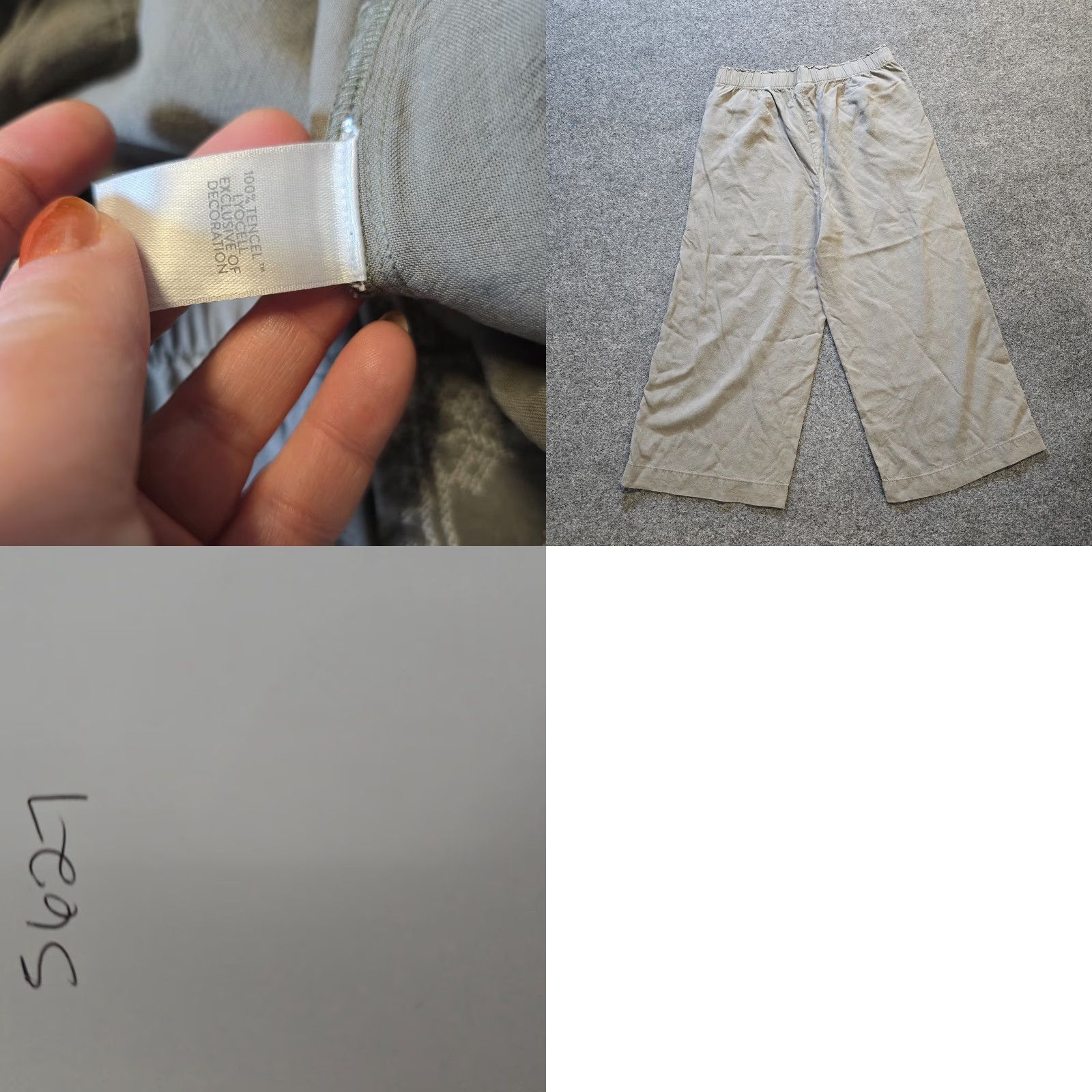 J. Jill J Jill Pants Women Size Small Gray Embroidery Crop Capri Wide Leg Pull On Casual Size 29" - 8 Thumbnail