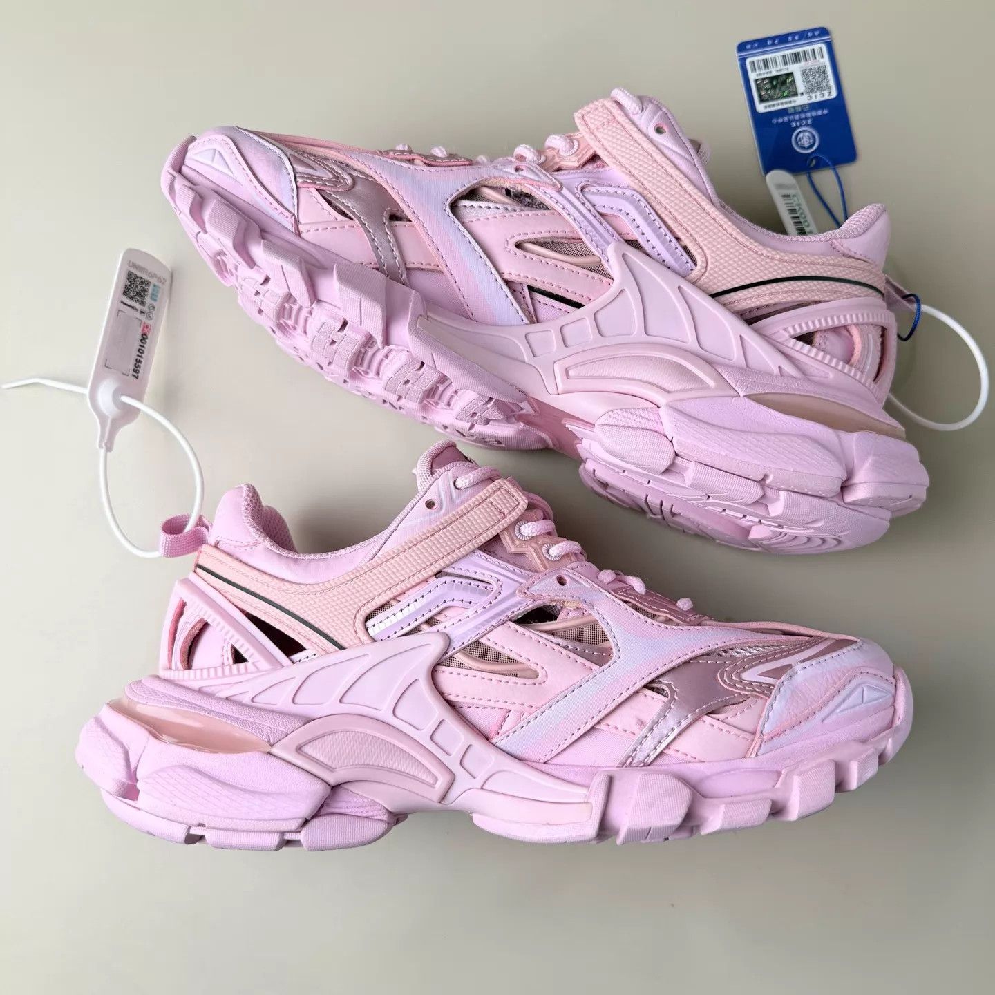 Balenciaga Balenciaga Track 2.0 White/Pink Lace-up Sneakers 37 New Size US 6.5 / IT 36.5 - 6 Thumbnail