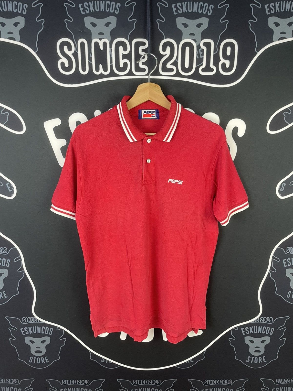 Pepsi Vintage Pepsi Small Logo Twin Taped Polo Tee Size US M / EU 48-50 / 2 - 1 Thumbnail