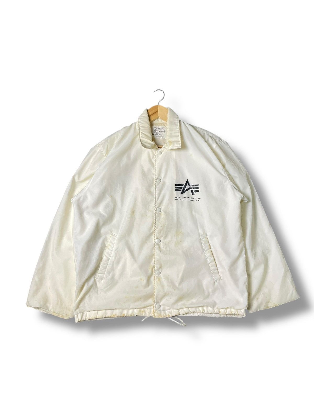 Alpha Industries × Japanese Brand × Vintage Alpha Industries Men’s Nylon Buttoned Jacket (110) Size US M / EU 48-50 / 2 - 1 Thumbnail