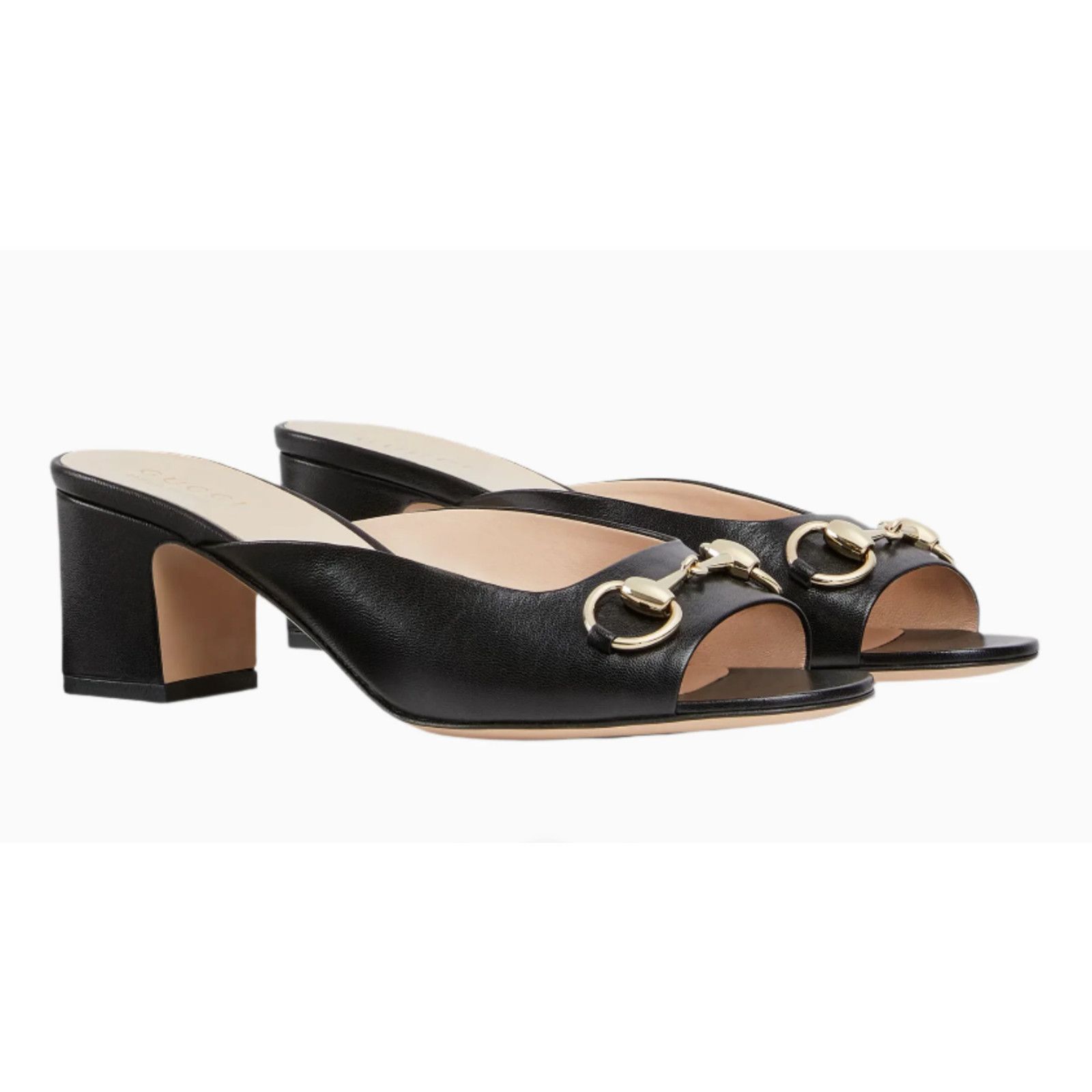 Gucci Gucci Lady Horsebit Black Leather Gold Block Heel Mule 37.5 Size US 7.5 / IT 37.5 - 5 Thumbnail