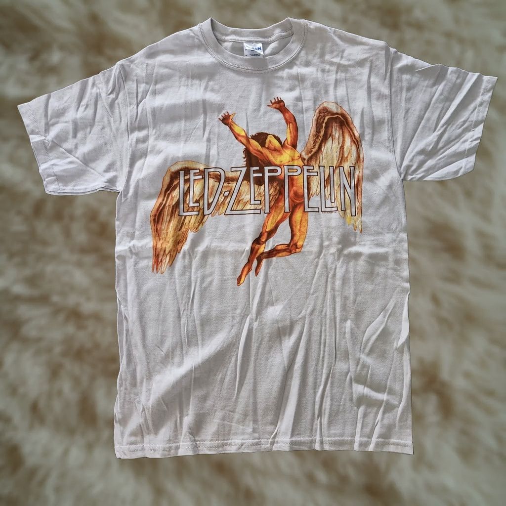 Gildan Led Zeppelin Shirt Medium White Classic Rock Band 70s Mythgem New 2011 T Size US L / EU 52-54 / 3 - 1 Thumbnail
