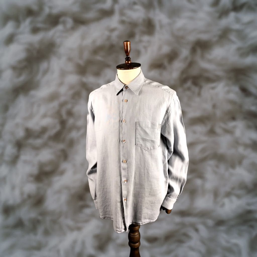Hugo Boss HUGO BOSS Shirt Mens L Gray Men Size Linen Blend Long Sleeve Size US L / EU 52-54 / 3 - 1 Thumbnail