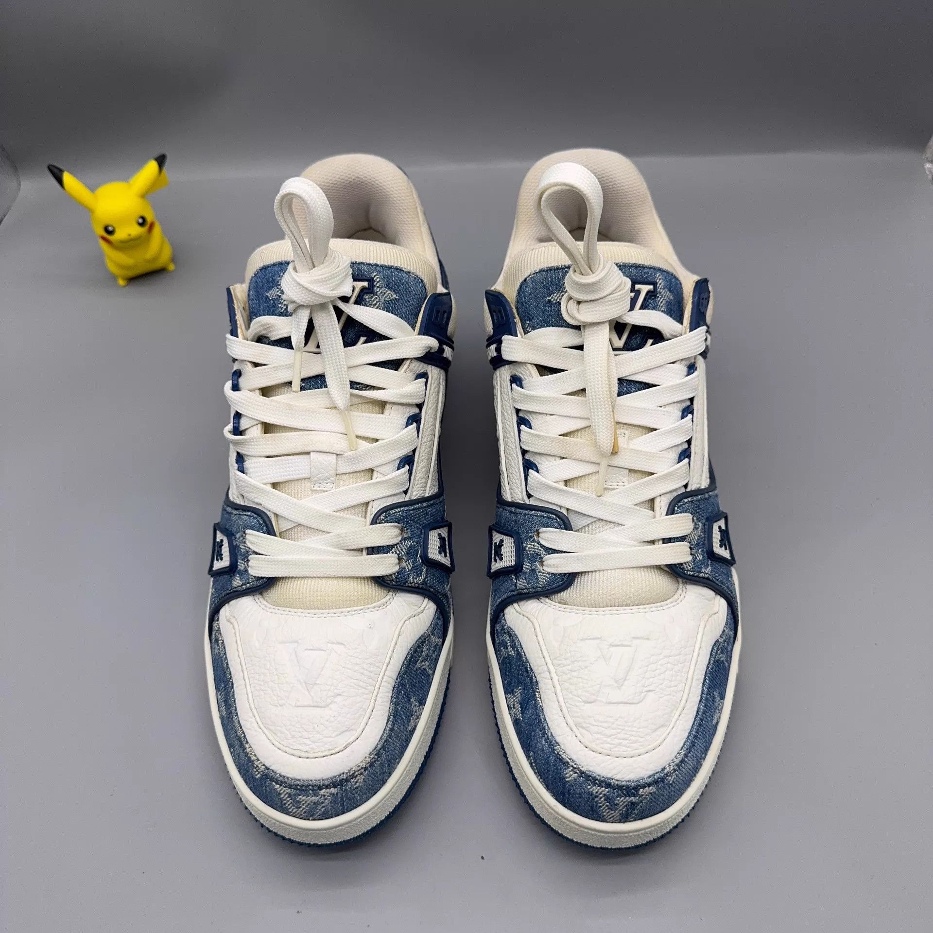 Louis Vuitton LOUIS VUITTON Trainer Denim Blue & White Size US 8 / EU 41 - 2 Thumbnail