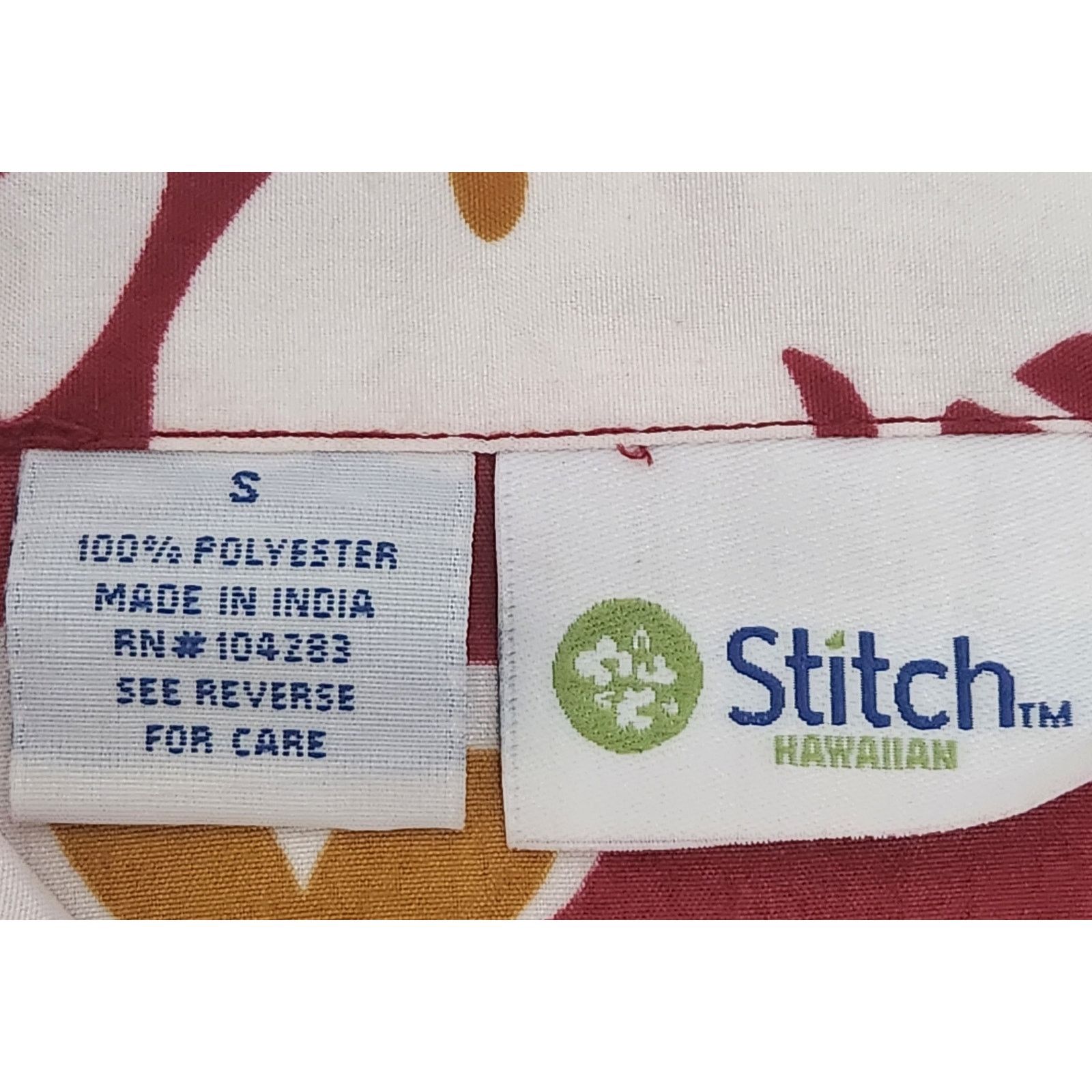 Other Stitch Hawaiian Burgundy Yellow Hawaiian Button Top Small Size S / US 4 / IT 40 - 4 Thumbnail