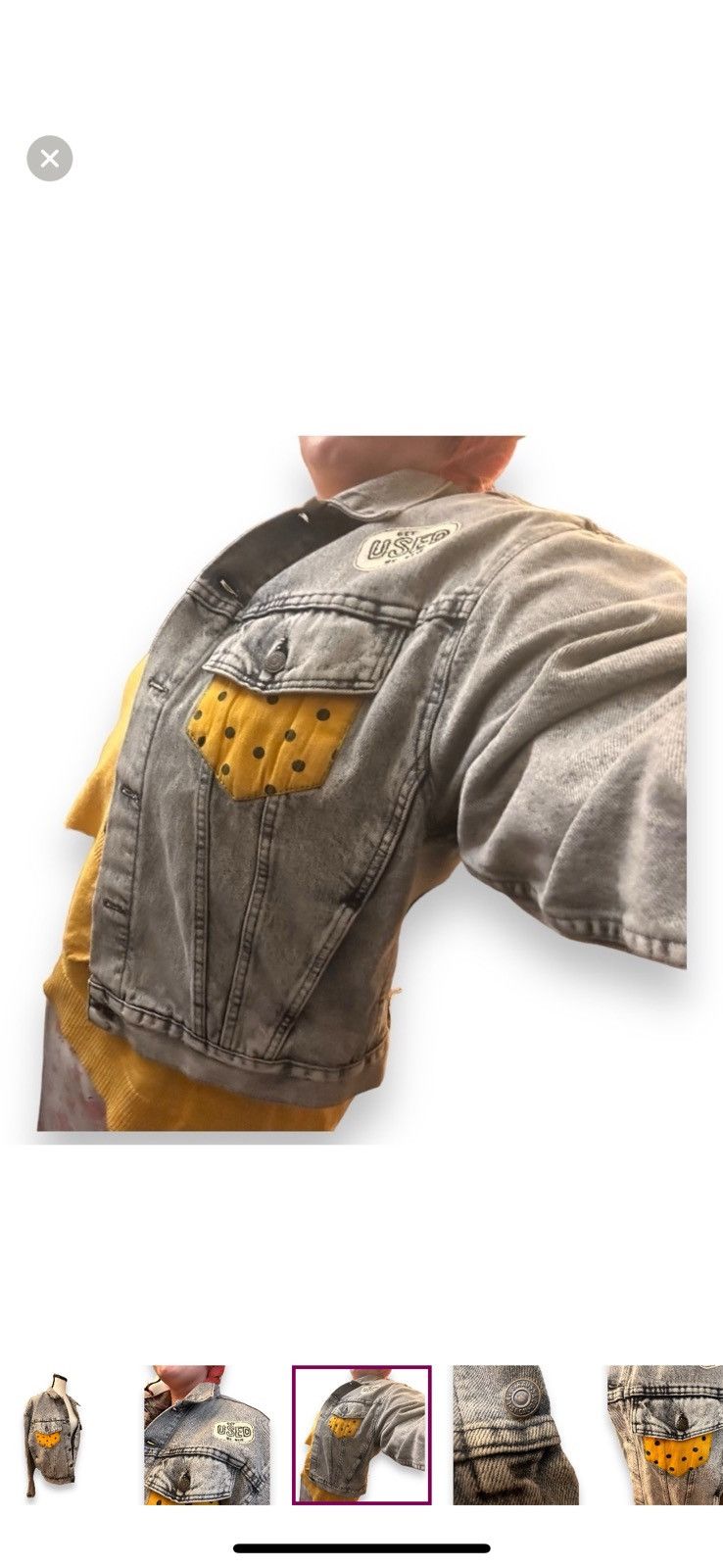 Levi's Women’s XL Vintage Levi’s Denim Jean Cropped Truckers Jacket Size XL / US 12-14 / IT 48-50 - 9 Thumbnail