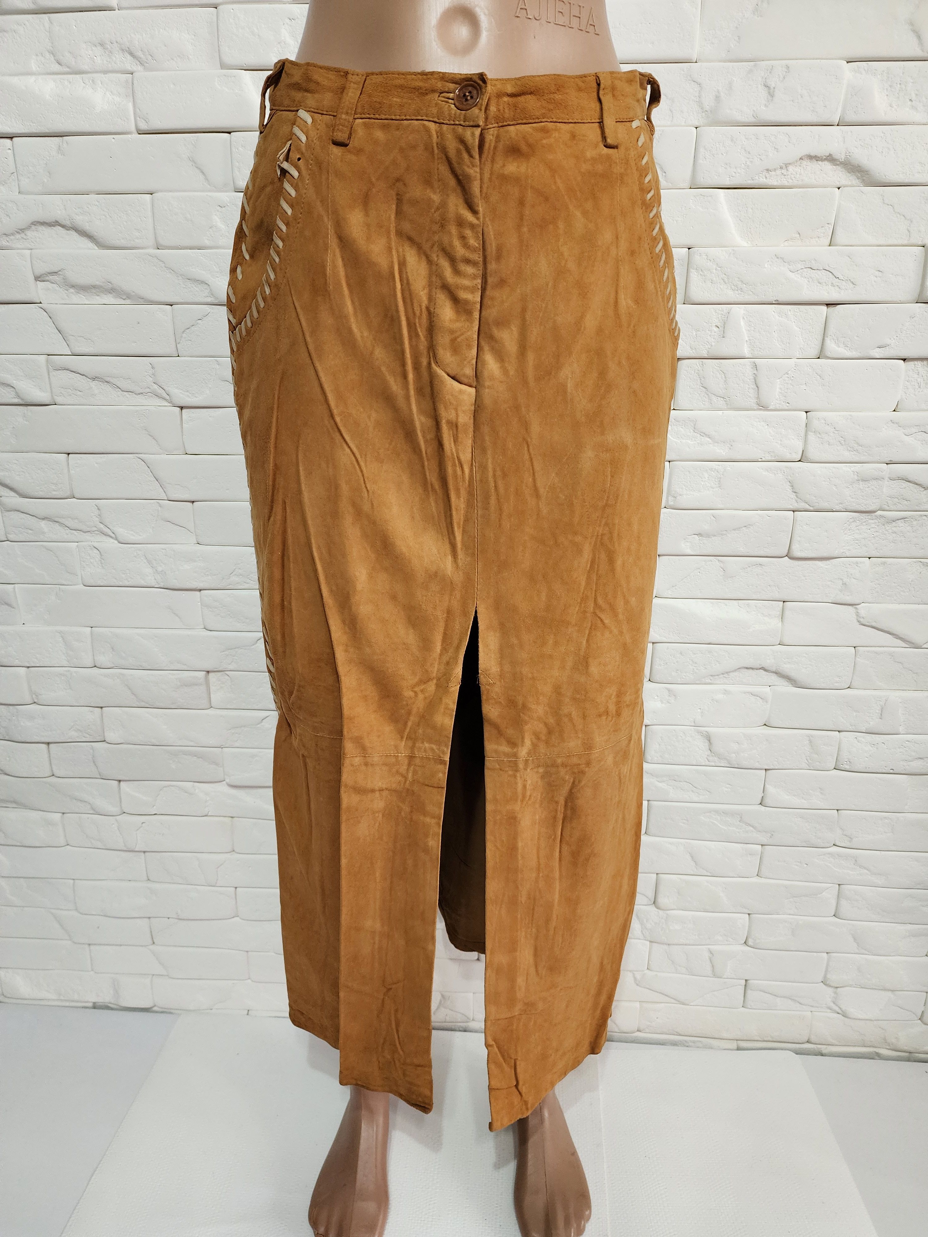 Other Leather skirt with decorative lacing. Size 27" / US 4 / IT 40 - 3 Thumbnail