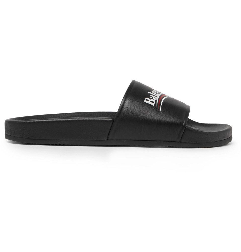 Balenciaga Leather Campaign Logo Slide Pool Sandal Flip Flop Flat 44 11 Size US 11 / EU 44 - 3 Thumbnail