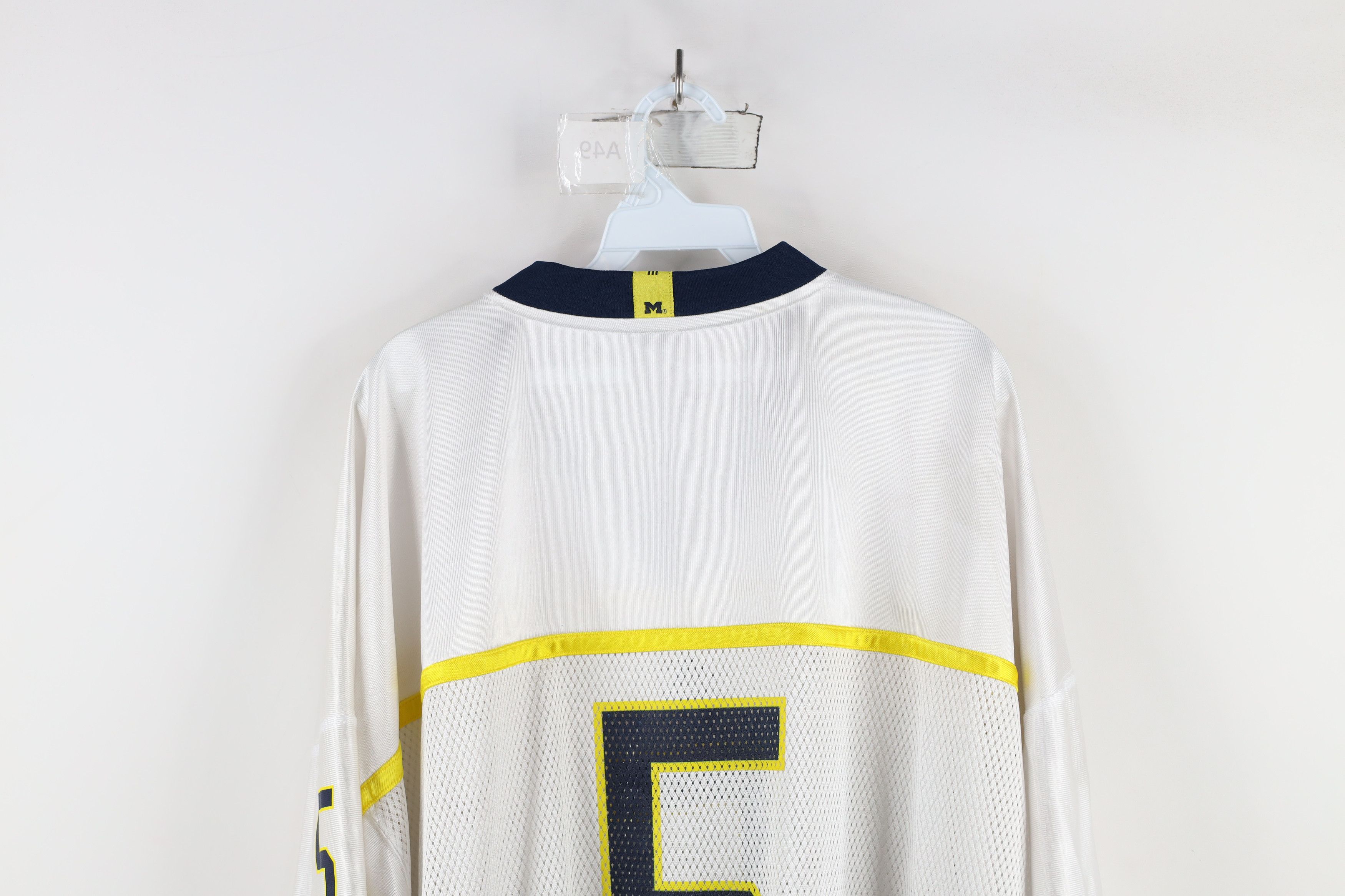 Adidas × Vintage Vintage Adidas University of Michigan Jersey White #5 Size US XXL / EU 58 / 5 - 14 Thumbnail