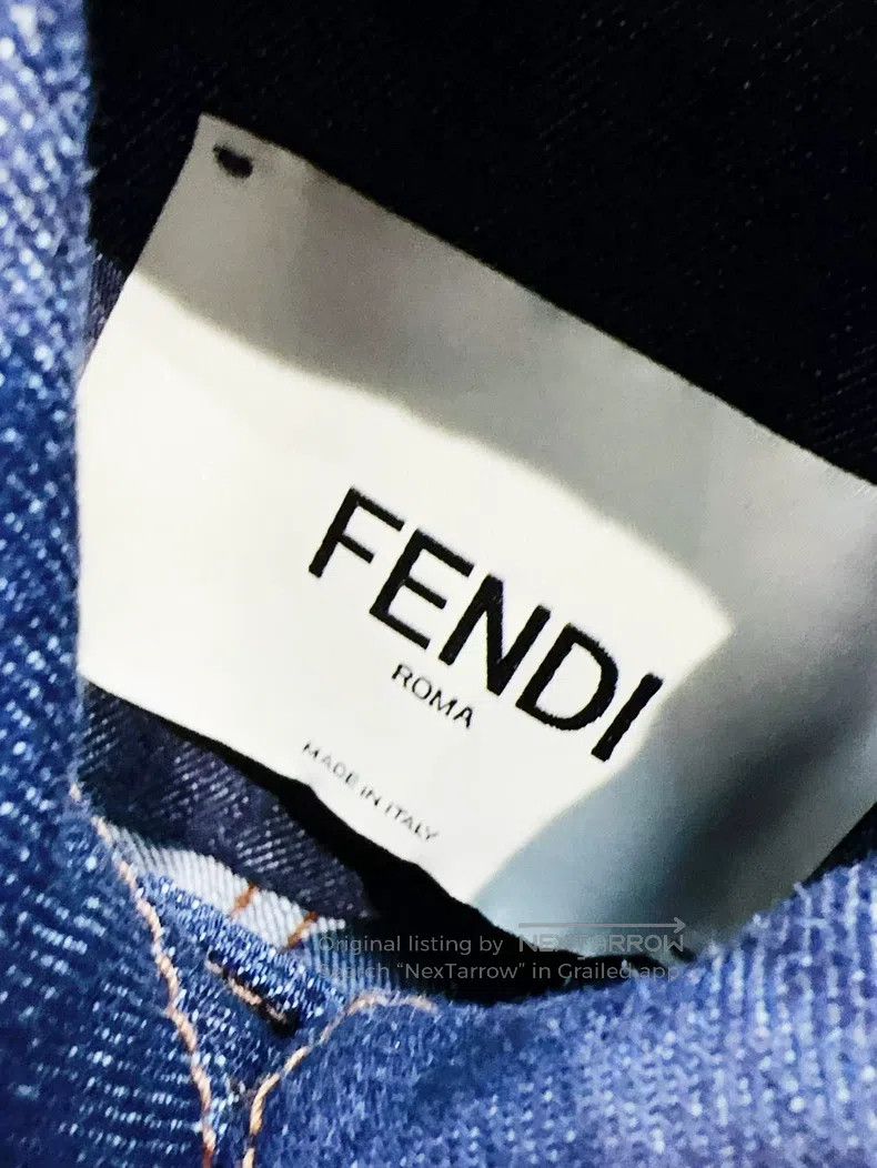 Fendi Fendi Navy Blue and Blue Long Sleeve Denim Jacket Size 4XL / US 24-26 - 6 Thumbnail