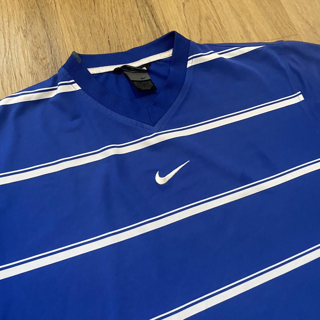 Nike 2000s y2k Nike blue and white striped short Size US L / EU 52-54 / 3 - 2 Thumbnail