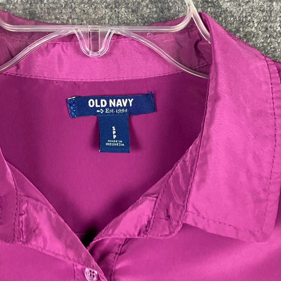 Old Navy Old Navy Button Up Top Women's Small Long Sleeve Purple S Size S / US 4 / IT 40 - 3 Thumbnail