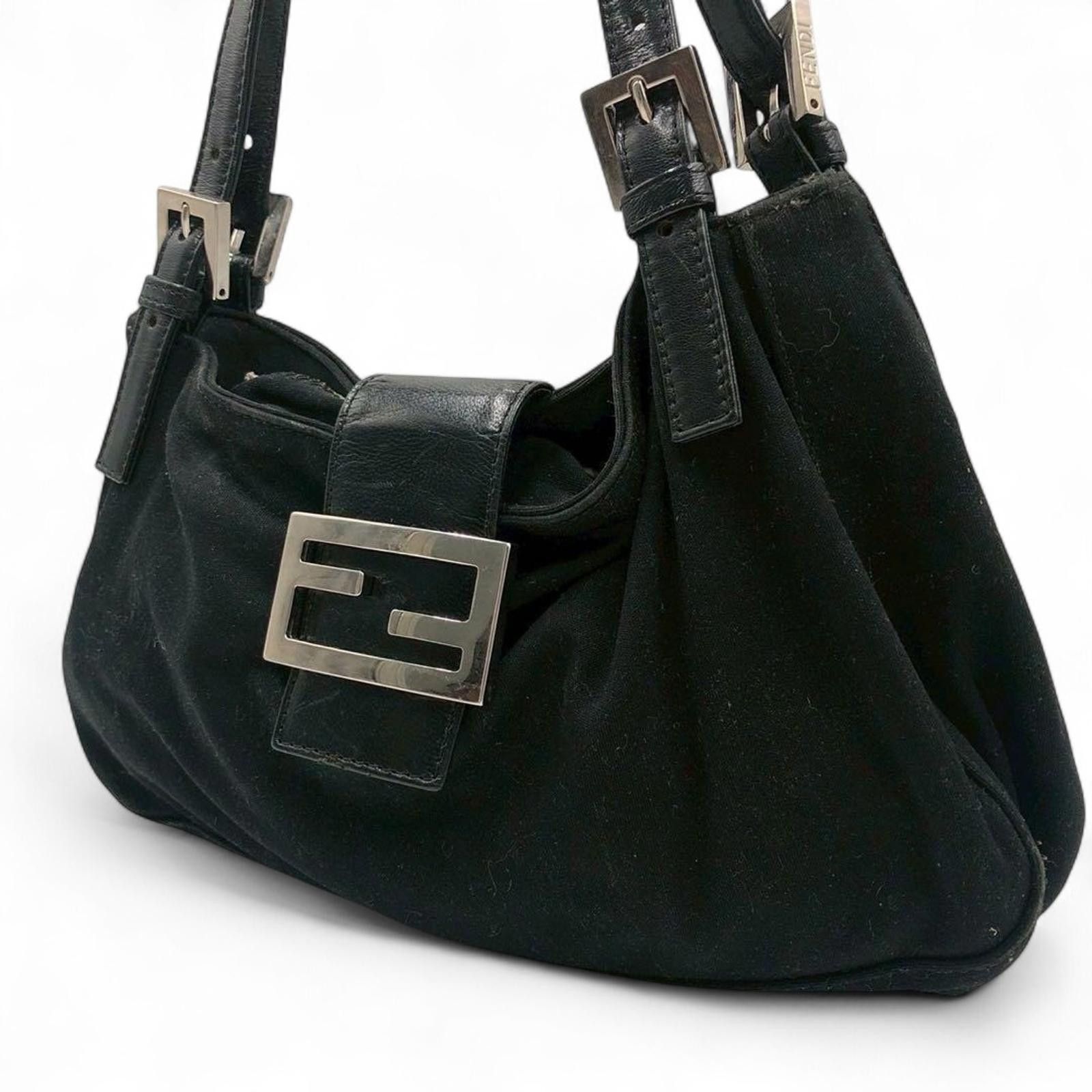 Fendi Fendi - Black Women's Shoulder Bag with Silver Buckle Size ONE SIZE - 2 Thumbnail