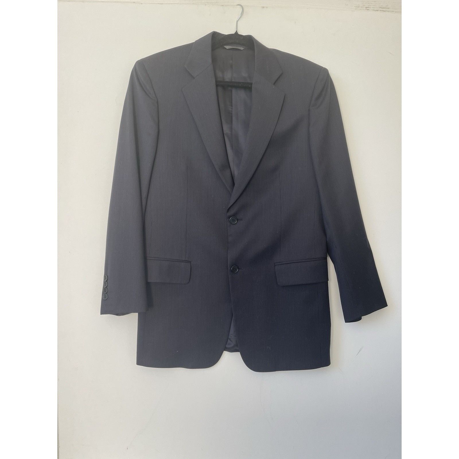 John Varvatos John Varvatos 100% Wool Pinstripe Blazer Jacket 48R Midnight Size 48R - 3 Thumbnail