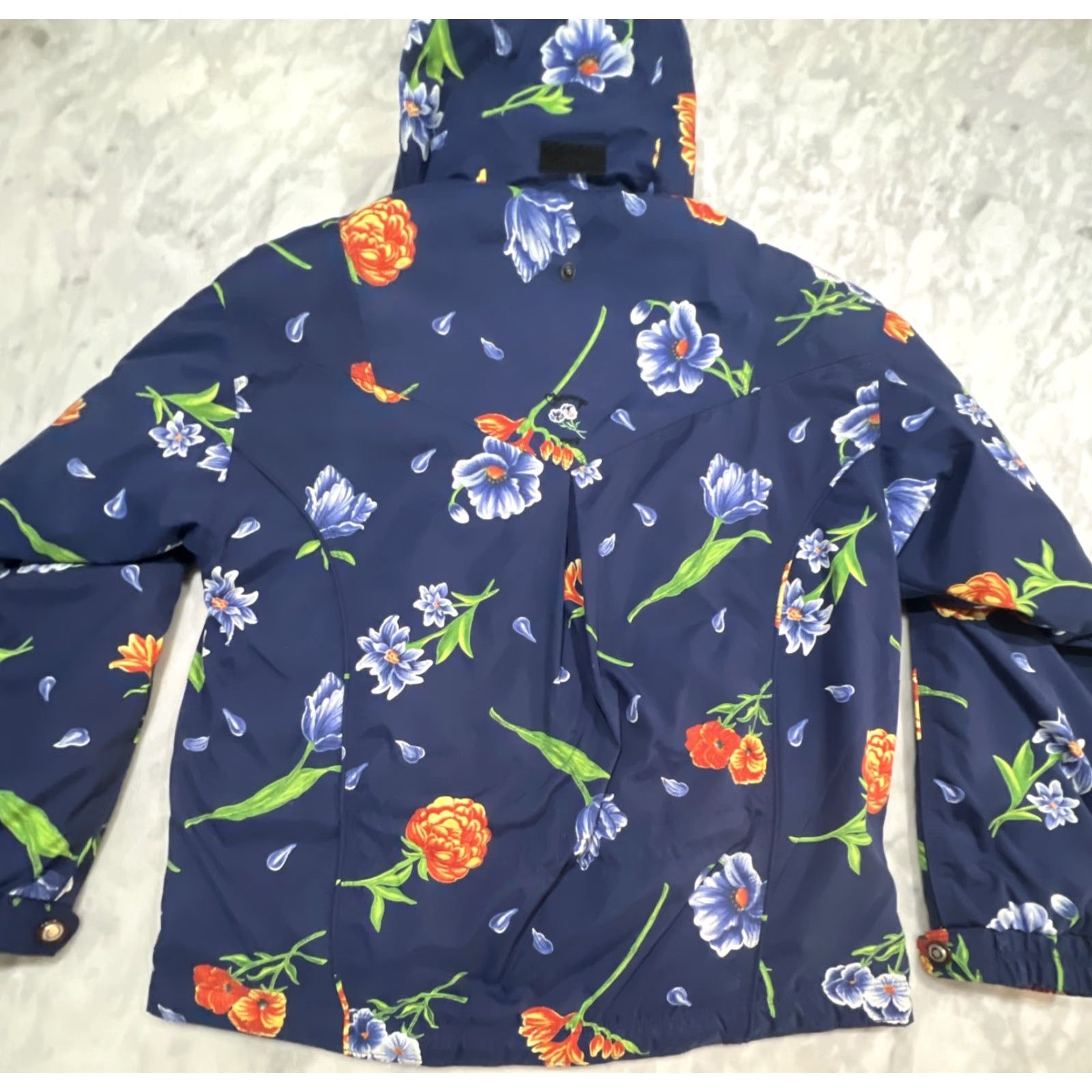 Obermeyer Obermeyer Floral Ski Jacket Womens 10 Style Iris Hood Padded Shoulders Pockets Size L / US 10 / IT 46 - 4 Thumbnail
