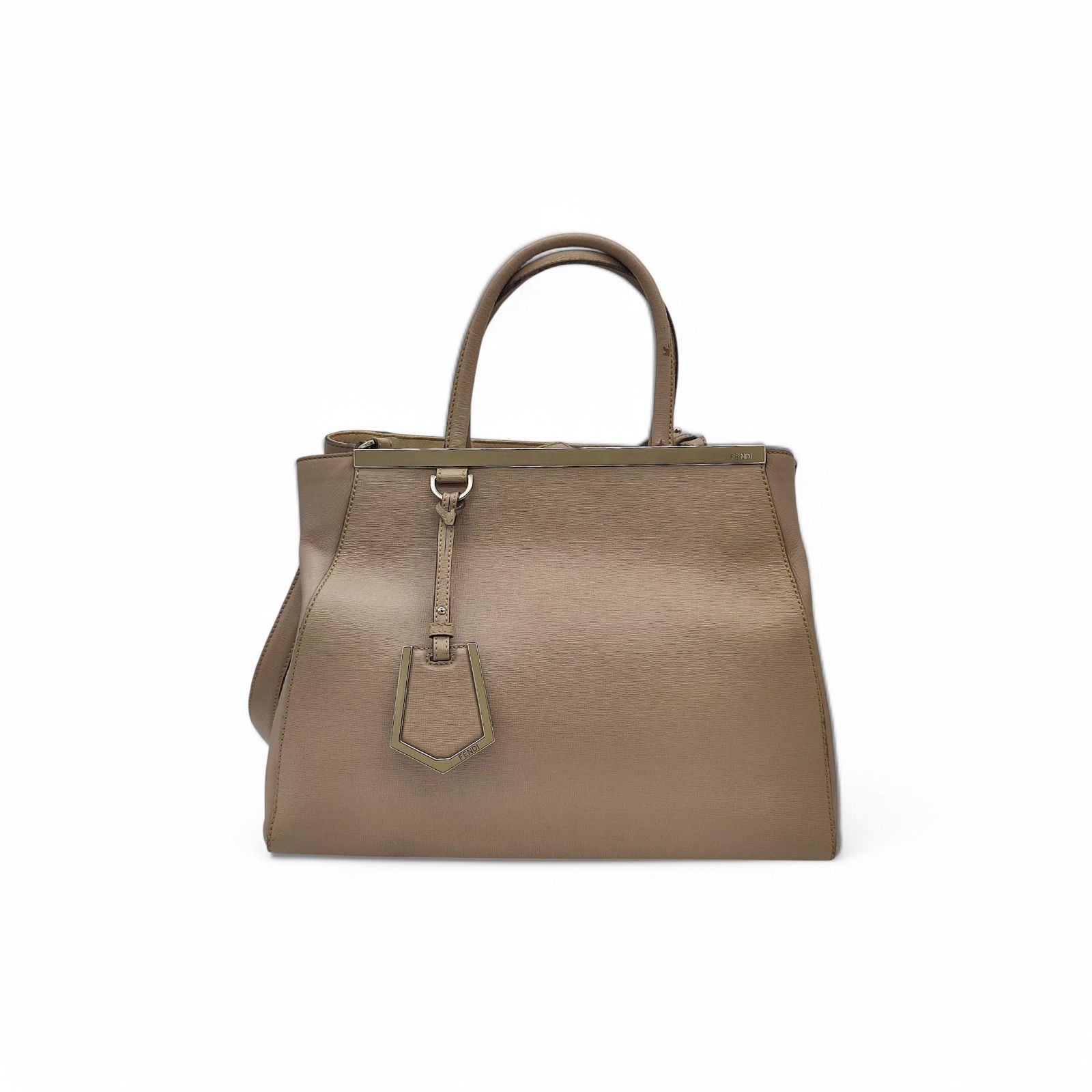 Fendi Fendi - Twojours Handbag Leather Beige Salmon Shoulder Bag Size ONE SIZE - 2 Thumbnail