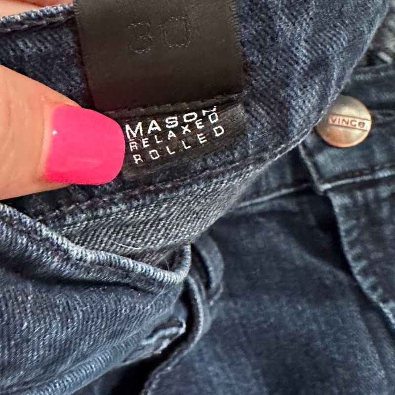 Vince Vince. Dark Blue Denim Mason Relaxed Roll Jeans 30 Size 30" / US 8 / IT 44 - 6 Thumbnail