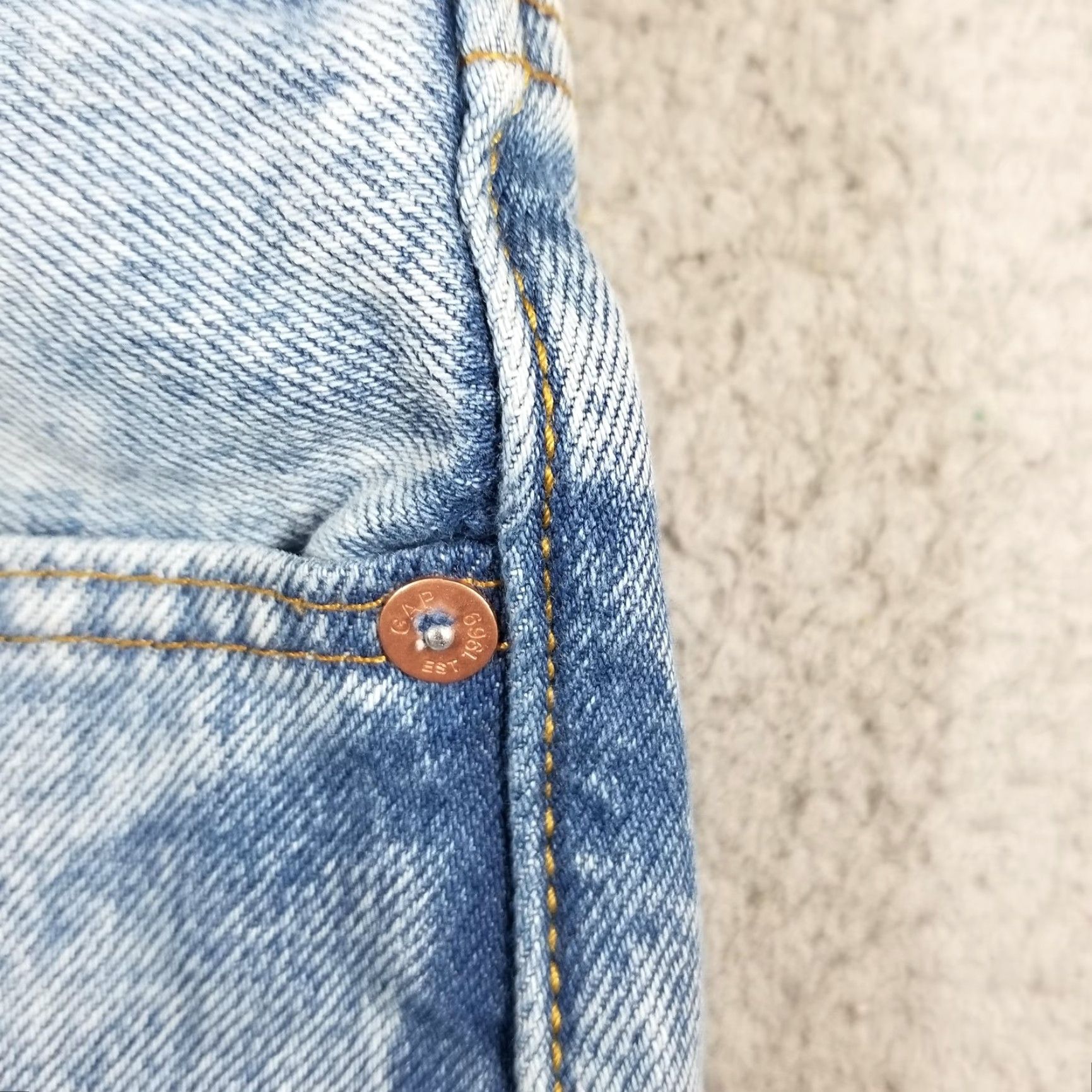 Gap Gap Easy Taper RGD Denim Jeans Mens 32x30 Blue Medium Stone Tapered Button Fly Size US 32 / EU 48 - 4 Thumbnail