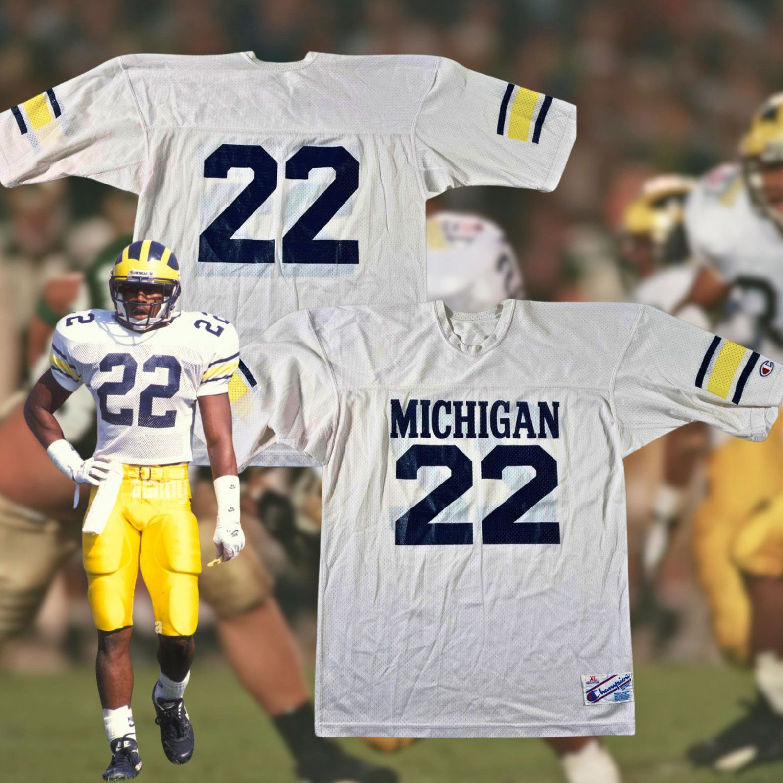 Champion Michigan Wolverines Ty Law #22 Champion Jersey USA Size XL Size US XL / EU 56 / 4 - 2 Thumbnail